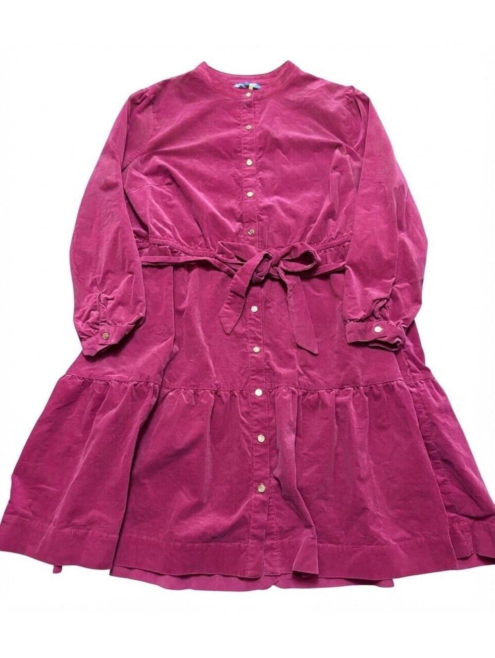 Draper James RSVP Magenta Corduroy Tiered Dress Size 2X